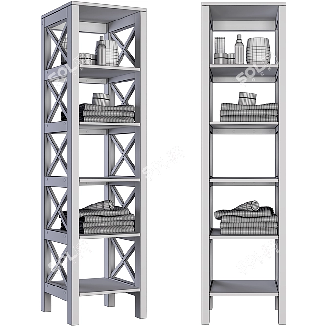 Majong Bathroom Shelving: Sleek and Versatile Storage Solution 3D model image 2