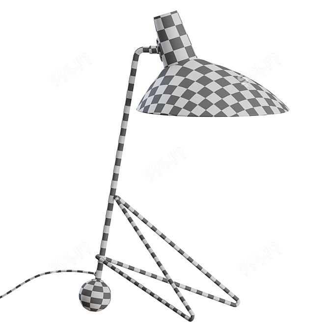 Vintage-inspired Tripod Table Lamp 3D model image 2