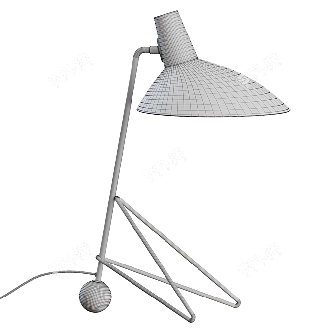 Vintage-inspired Tripod Table Lamp 3D model image 3
