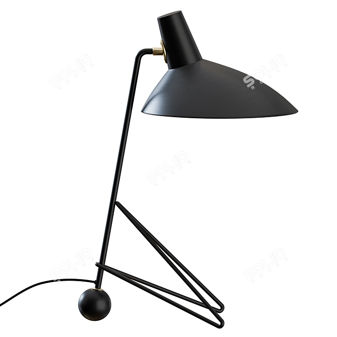Vintage-inspired Tripod Table Lamp 3D model image 5