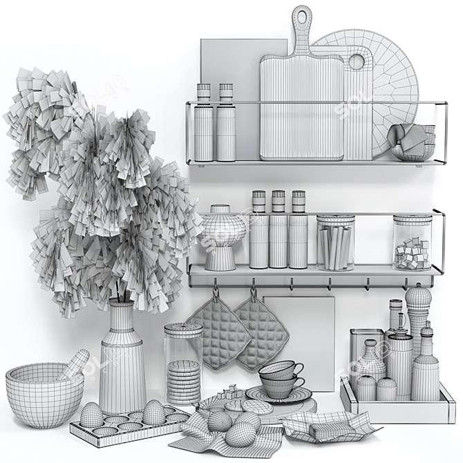 Elegant Kitchen Decor Set 20 3D model image 7