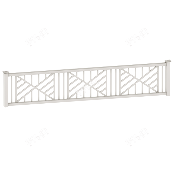 Durable PVC Wicket Fence 3D model image 3