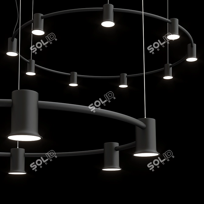 Customizable LED Suspension Lamp 3D model image 2