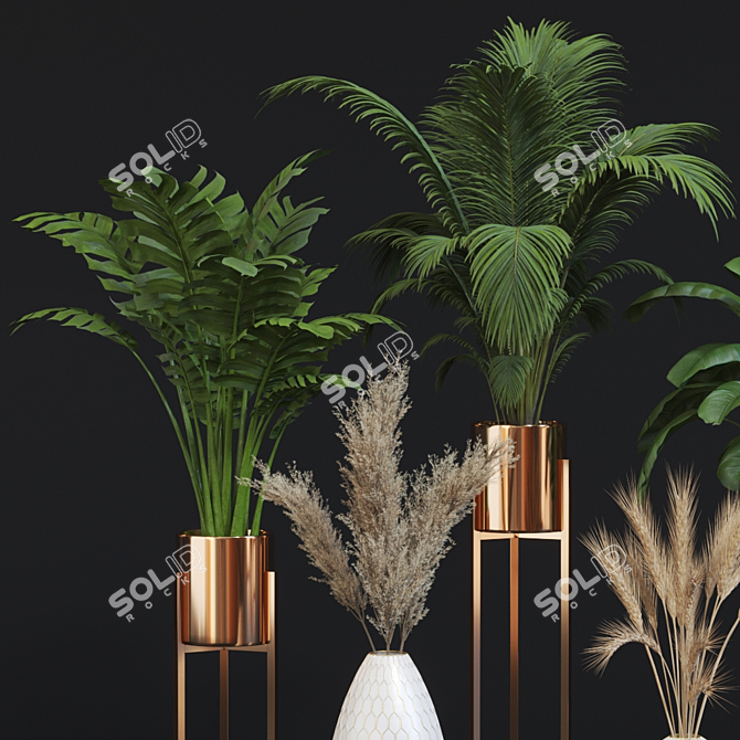 Golden Glow: Ceramic Vases Collection 3D model image 4