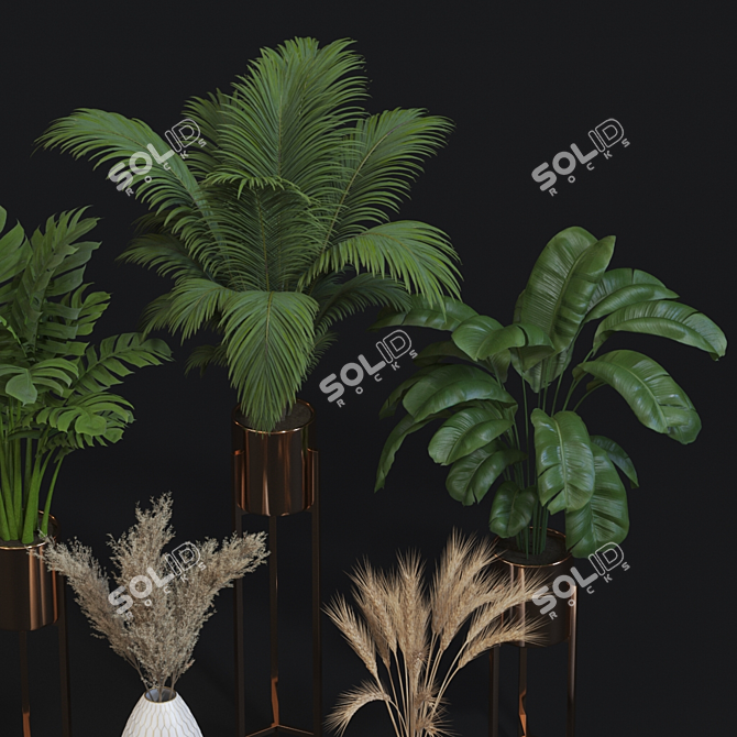 Golden Glow: Ceramic Vases Collection 3D model image 5