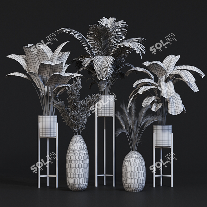 Golden Glow: Ceramic Vases Collection 3D model image 6