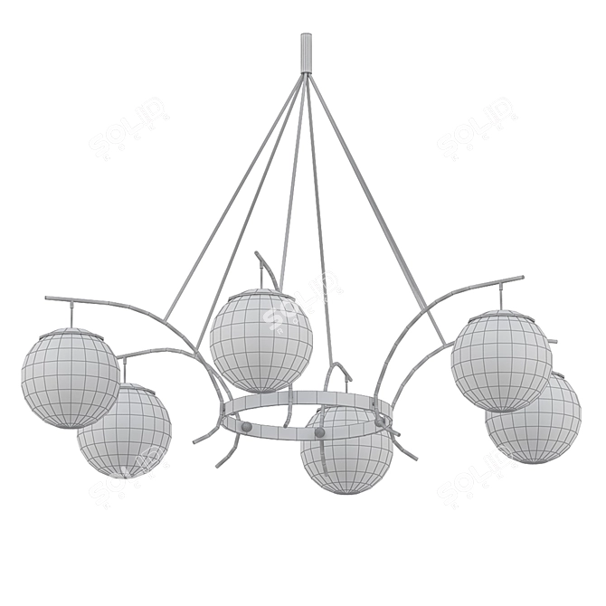 Italian Brilliance: Brass Chandelier 3D model image 2