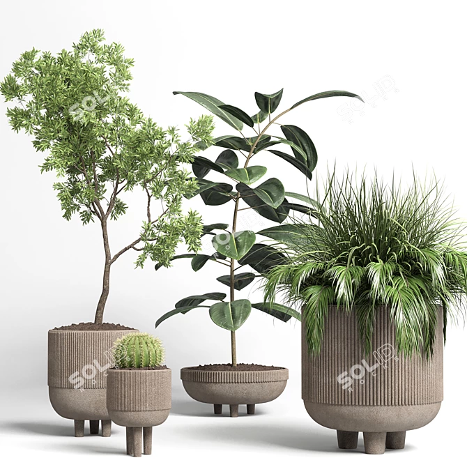 Handmade Pottery Plant Vase 3D model image 1