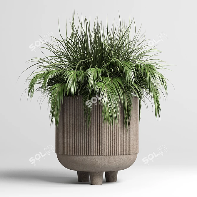 Handmade Pottery Plant Vase 3D model image 2