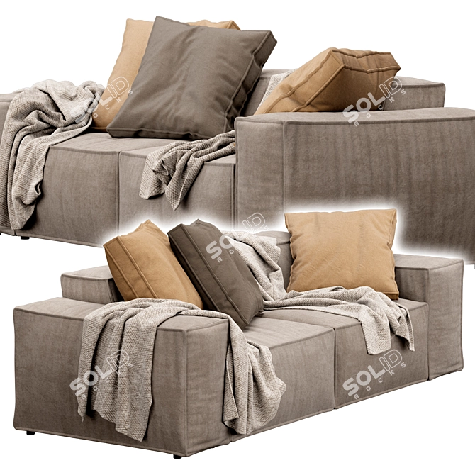 Blanche Melia Sofa: Stylish Comfort 3D model image 2