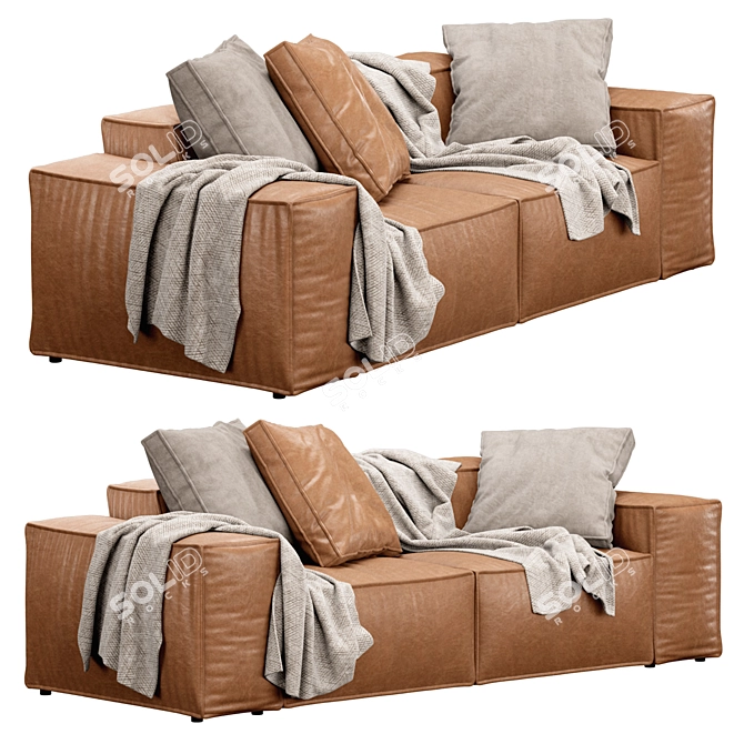 Blanche Melia Sofa: Stylish Comfort 3D model image 3