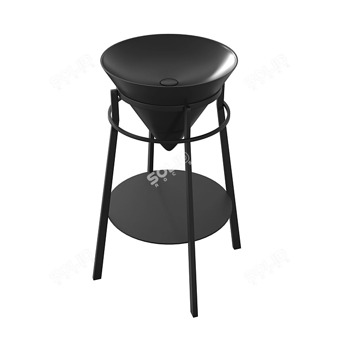 Modern Black CONO 44 Sink 3D model image 1