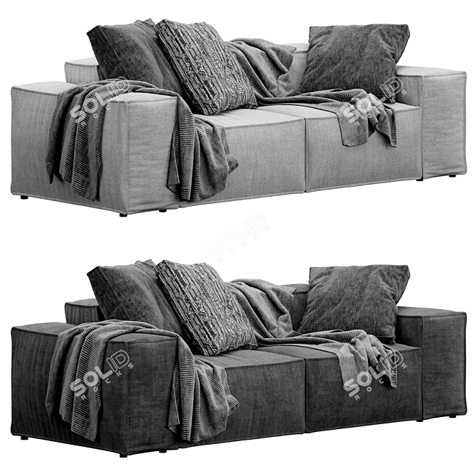 Blanche Melia Sofa: Contemporary Elegance 3D model image 1