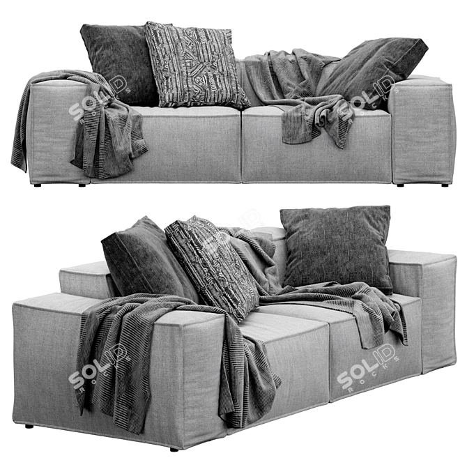 Blanche Melia Sofa: Contemporary Elegance 3D model image 4