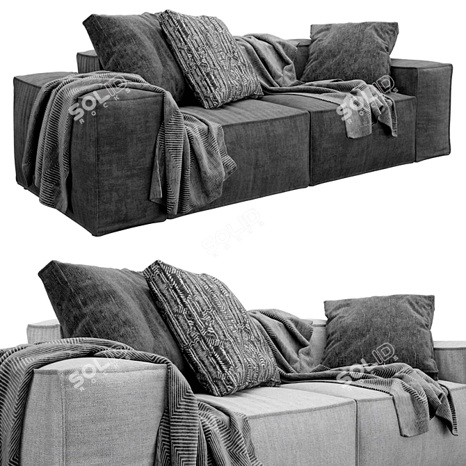 Blanche Melia Sofa: Contemporary Elegance 3D model image 5