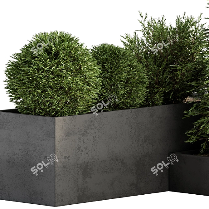 Nature's Oasis: Outdoor Plant Box with Tree 3D model image 3