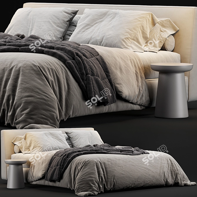 Flexteam Ray Bed: Stylish and Versatile Furniture 3D model image 1