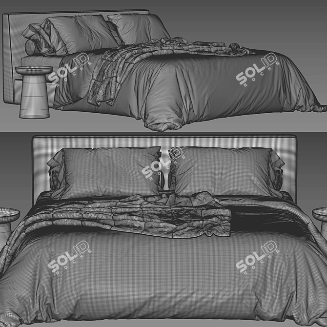 Flexteam Ray Bed: Stylish and Versatile Furniture 3D model image 4