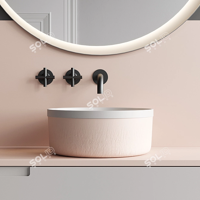 Fiora Synergy Wall-Mounted Vanity 3D model image 3