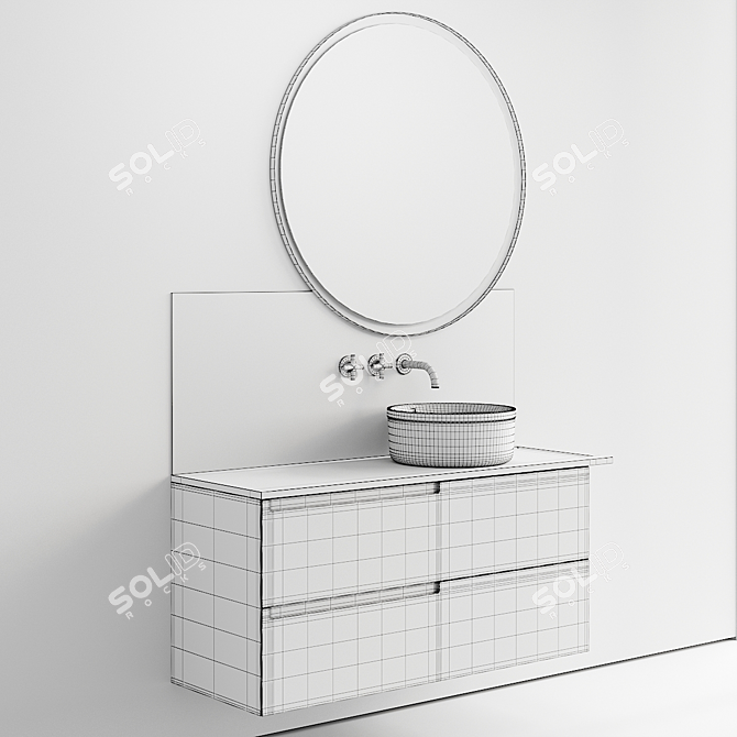 Fiora Synergy Wall-Mounted Vanity 3D model image 5