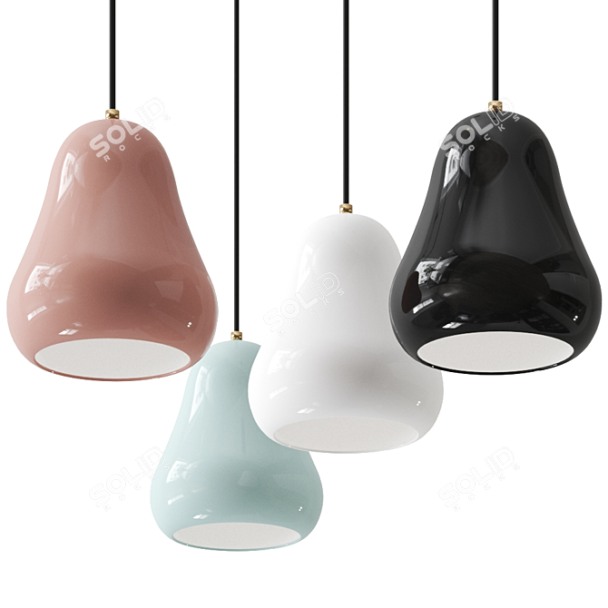 FABELLA Porcelain Pendant Lamp: Elegant Illumination by Caussa 3D model image 1