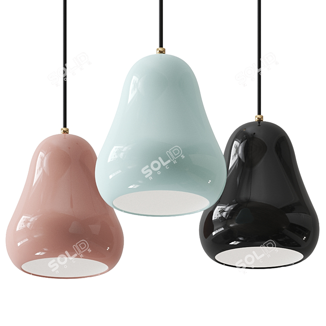 FABELLA Porcelain Pendant Lamp: Elegant Illumination by Caussa 3D model image 2