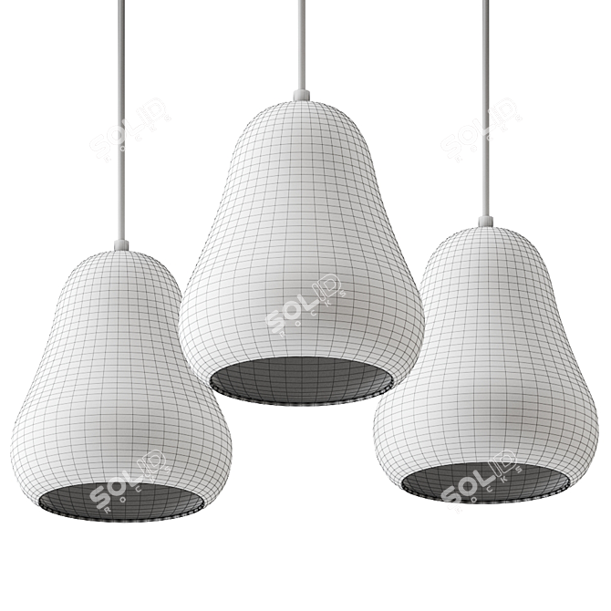 FABELLA Porcelain Pendant Lamp: Elegant Illumination by Caussa 3D model image 3