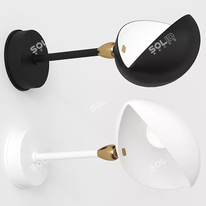 1956 Serge Mouille Sconce: Direct-Indirect Light 3D model image 1