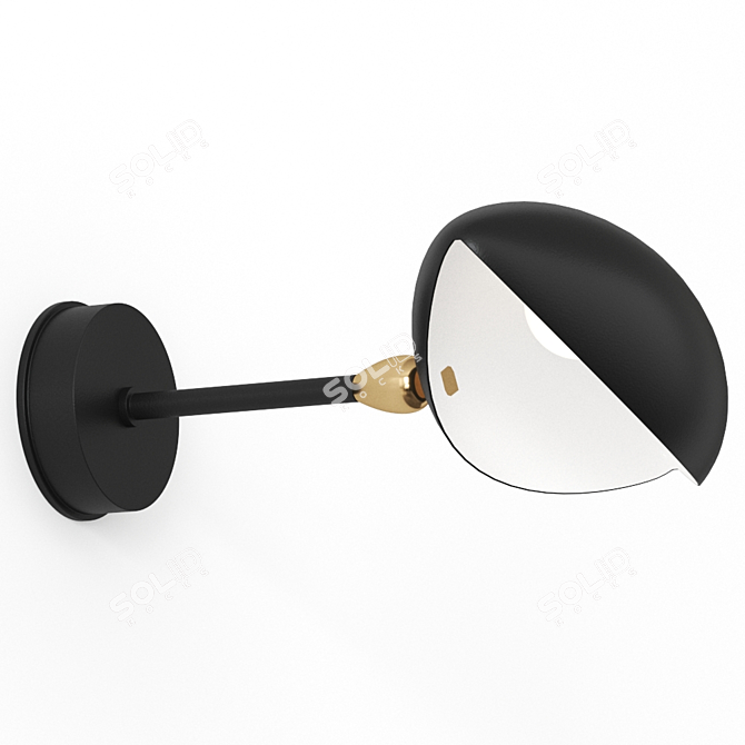 1956 Serge Mouille Sconce: Direct-Indirect Light 3D model image 2