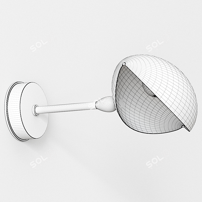 1956 Serge Mouille Sconce: Direct-Indirect Light 3D model image 4