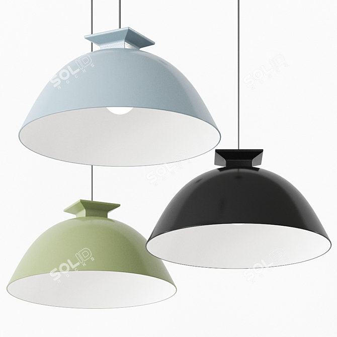 Sleek Scandinavian Pendant Light 3D model image 1