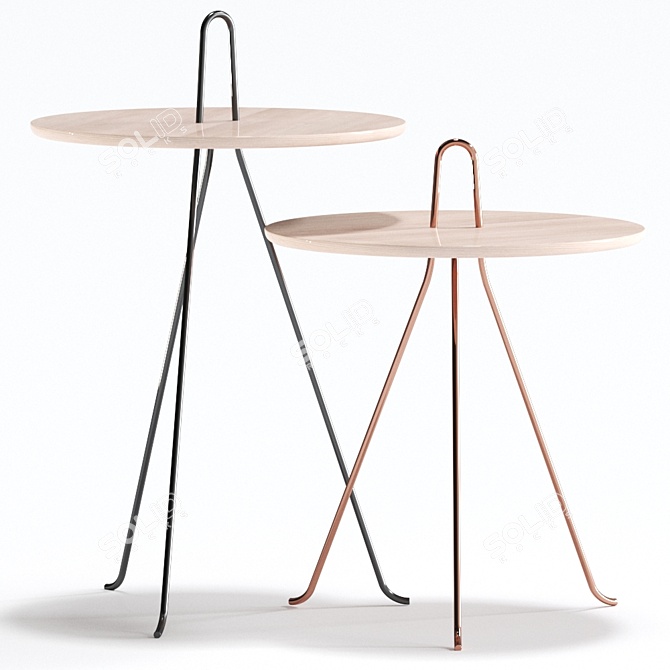 Sleek Oak Table: Tipi by Objekto 3D model image 3