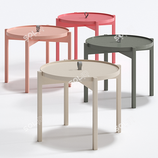 Aggy Pastel Pink Table: Stylish, Functional, and Vibrant 3D model image 1