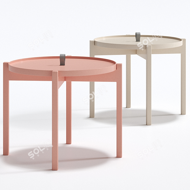 Aggy Pastel Pink Table: Stylish, Functional, and Vibrant 3D model image 2