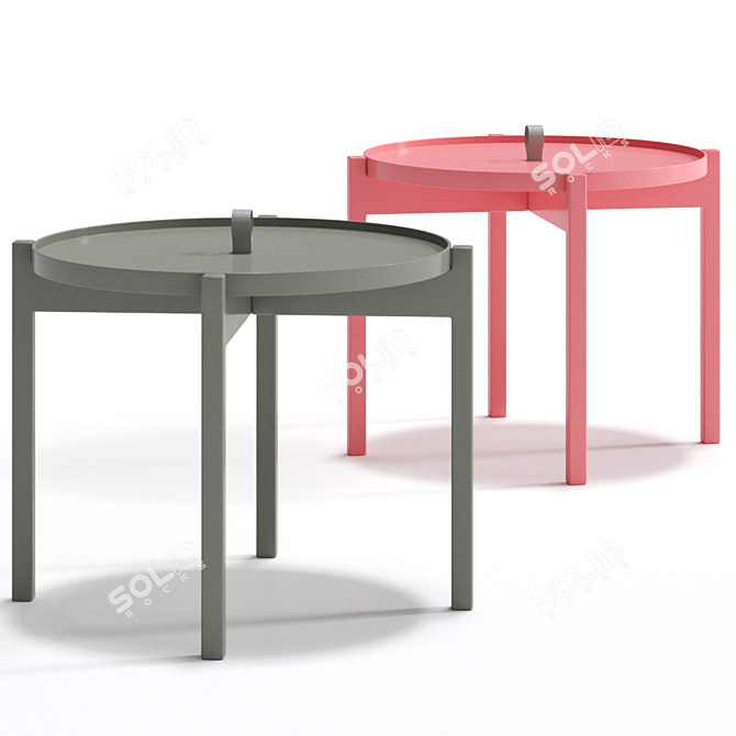 Aggy Pastel Pink Table: Stylish, Functional, and Vibrant 3D model image 3