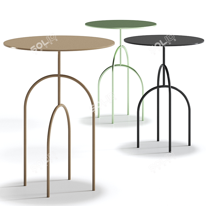 Title: Elegant Moca - 58cm Table 3D model image 1