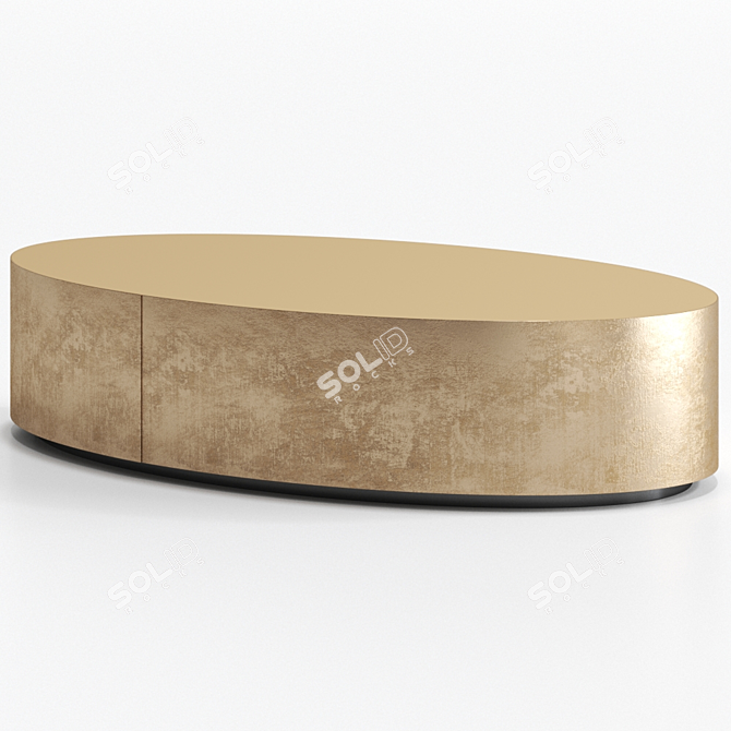 Modern BELT Brass Oval Coffee Table 3D model image 4