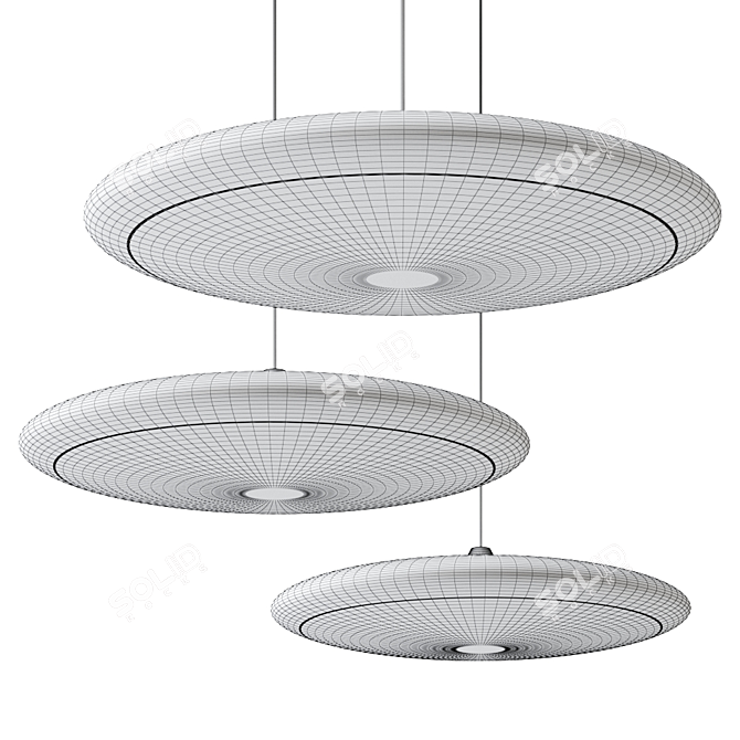 Elegant Sinfonia Pendant Light 3D model image 3