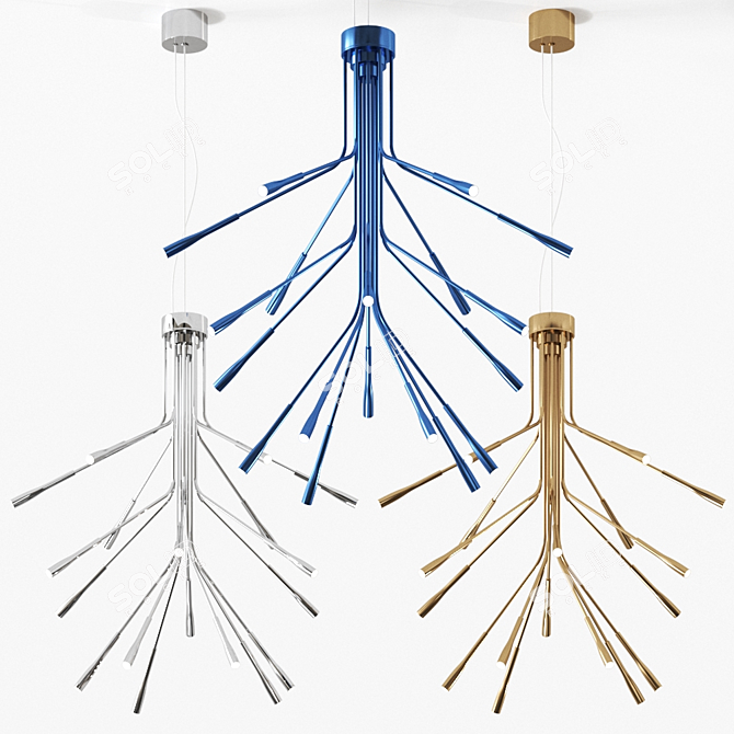 Sleek British Design: Lightweight Chandelier 3D model image 1