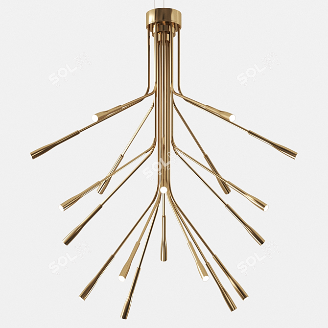 Sleek British Design: Lightweight Chandelier 3D model image 3