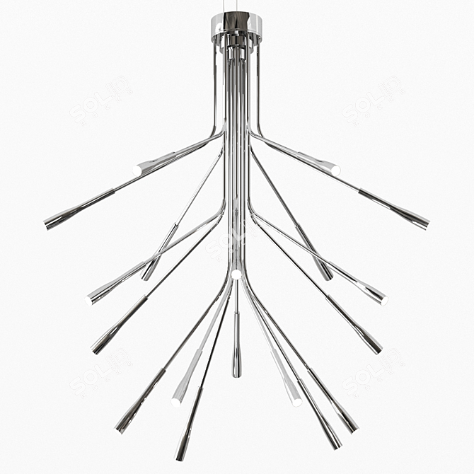 Sleek British Design: Lightweight Chandelier 3D model image 4