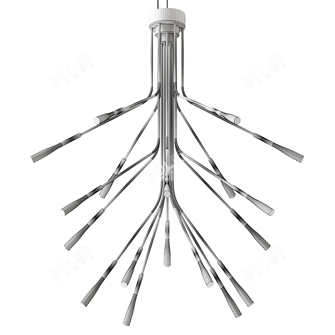 Sleek British Design: Lightweight Chandelier 3D model image 5