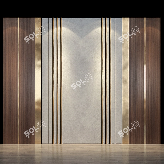 Modern Geometric Wall Panel 3D model image 1