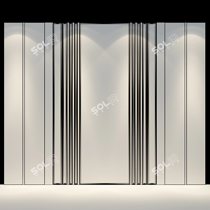 Modern Geometric Wall Panel 3D model image 2