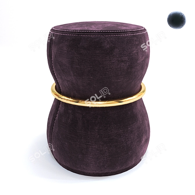 River Pouf: Stylish and Convenient Seating 3D model image 1