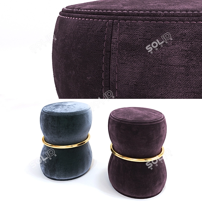 River Pouf: Stylish and Convenient Seating 3D model image 3