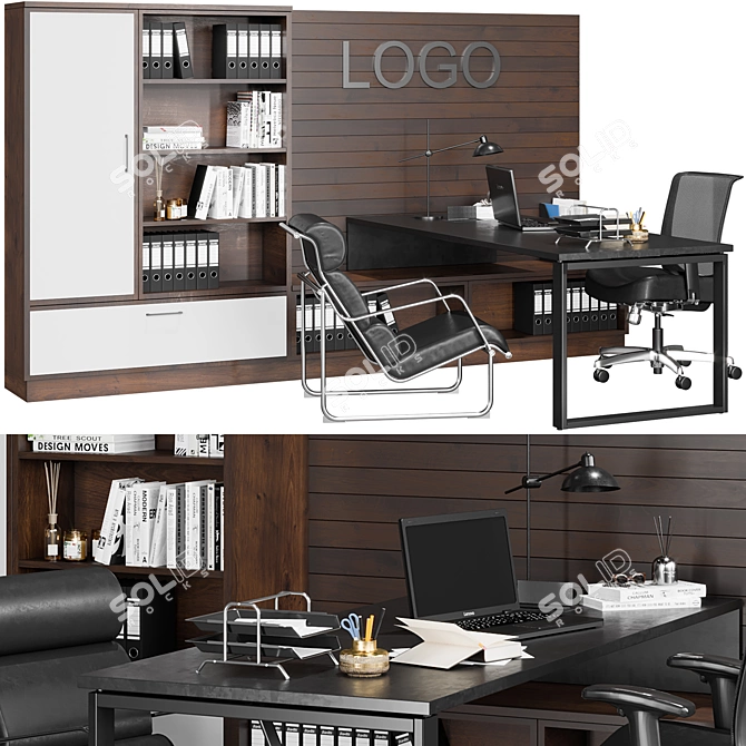 Modern Office Furniture Set 3D model image 2