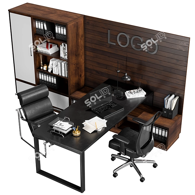 Modern Office Furniture Set 3D model image 4
