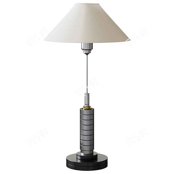 Elegant Steel and Marble Table Lamp 3D model image 1
