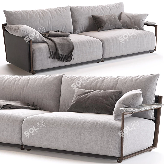 Luxury Italian Giorgetti Sofa 3D model image 1